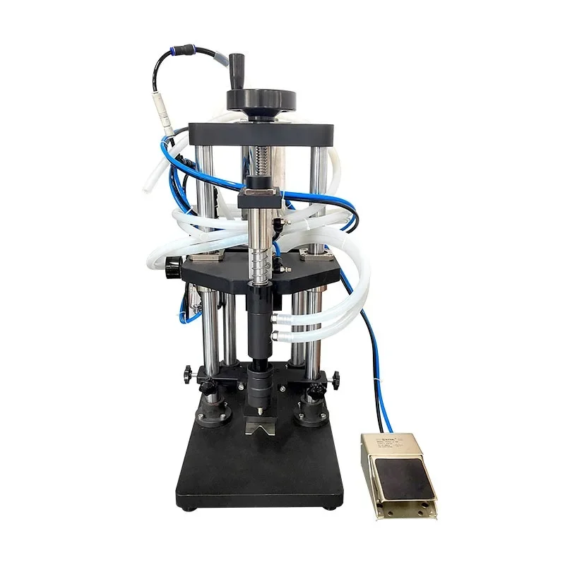 Small semi-automatic single-head fixed liquid level vacuum perfume filling machine