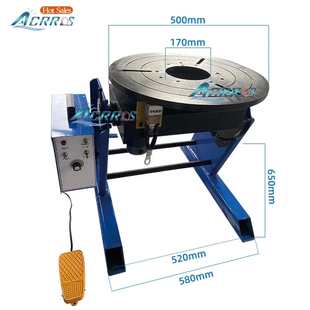 Turning Table 90 Degree Rotary Through Hole 170mm CNC Automatic Welding Positioner for Sale Loading 200kg 300kg Positioner