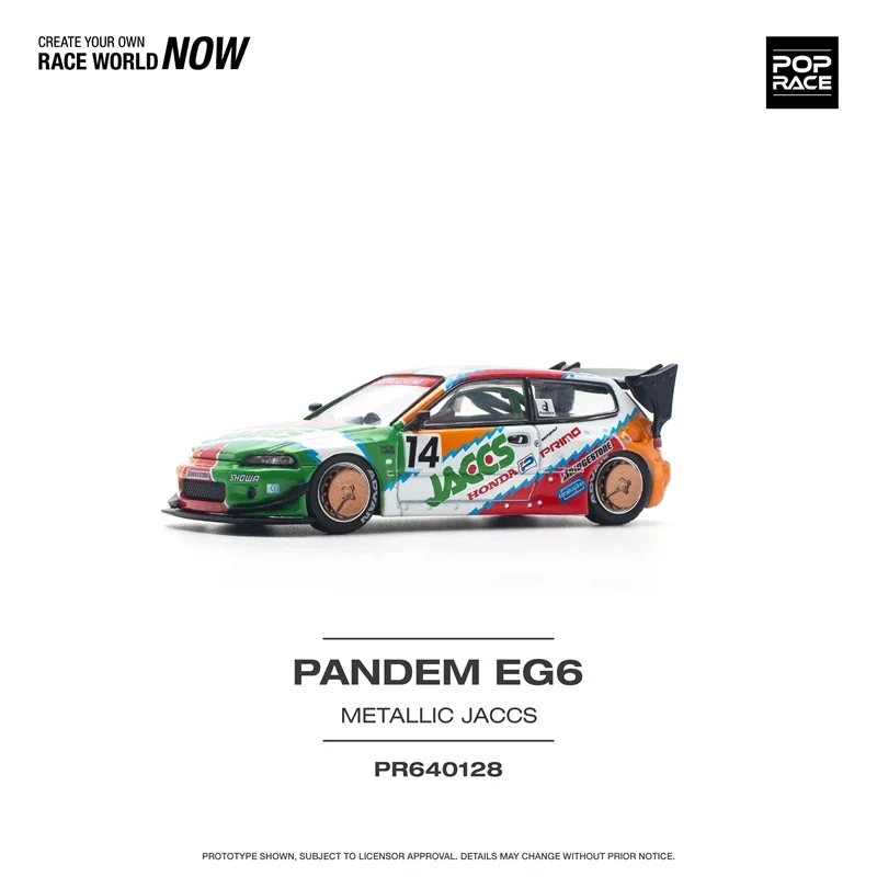 **Pre-order **Xcartoys x POP RACE 1:64 Pandem Civic EG6 Mk5 Rocket Bunny JACCS Model Car