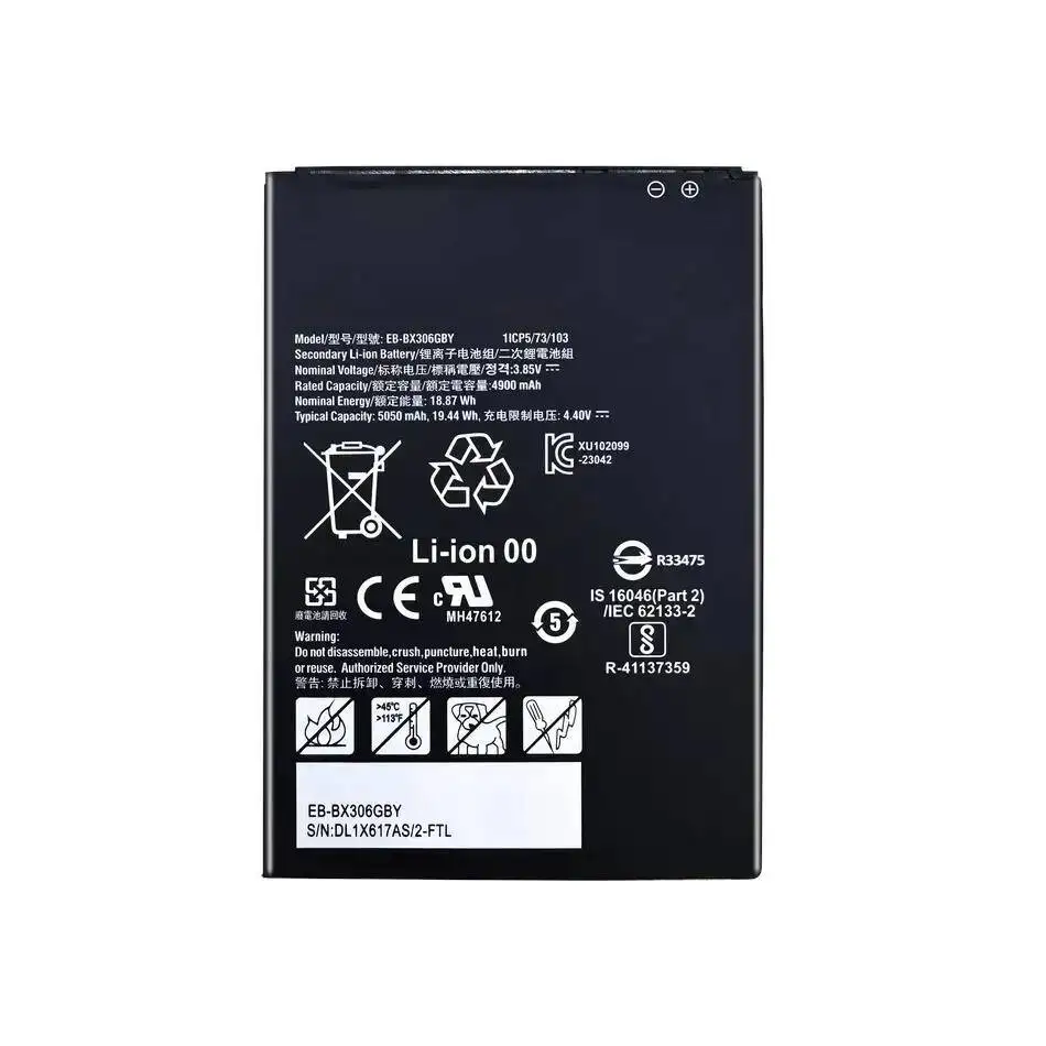 Tablet Battery EB-BX306GBY 5050Mah For Samsung Galaxy Tab Active 5 SM-X300 Wi‑Fi Active5 SM‑X306B 5G
