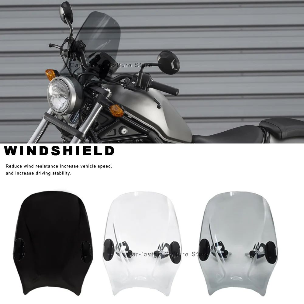 

Universal Motorcycle Windshield Wind Screen Cover FOR HONDA REBEL CMX 300 500 1100 CMX300 CMX500 CMX 1100 2017 – 2020 2021