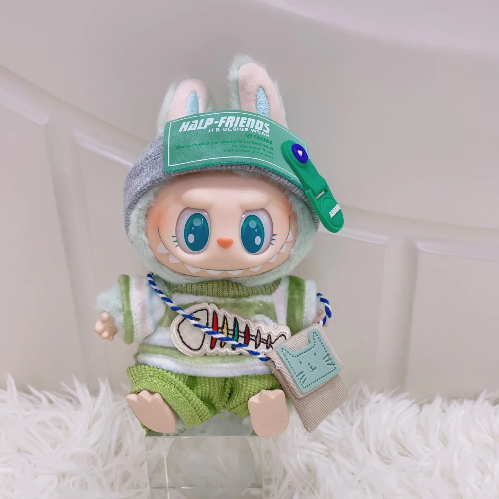 

15cm/17cm Labubu Doll Outfits - Sitting Party 1st/2nd/3rd Gen Fishbone Crossbody Bag Set - Must-Have Gift For Labubu Fans