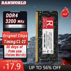 RAMWORLD DDR4 16GB 8GB 4GB 3200MHz 2666MHz 2400MHz 2133MHz Notebook Memoria Ram PC4 CL16/17/19/22 1.2V SODIMM Laptop Memory