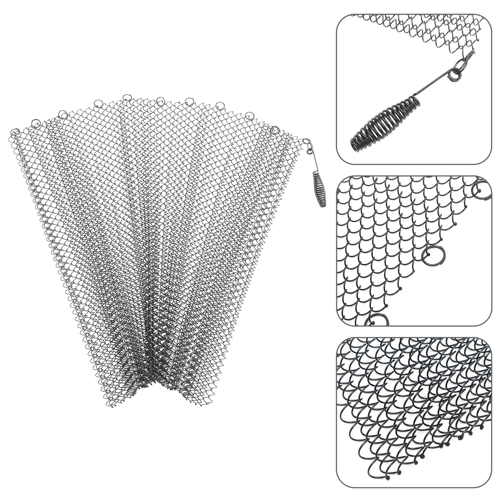 

2pcs Mesh Fireplace Screen Curtain For Hearth Iron Sparks Guard Panel Metal Fireplace Screens Fire Pit Accessory