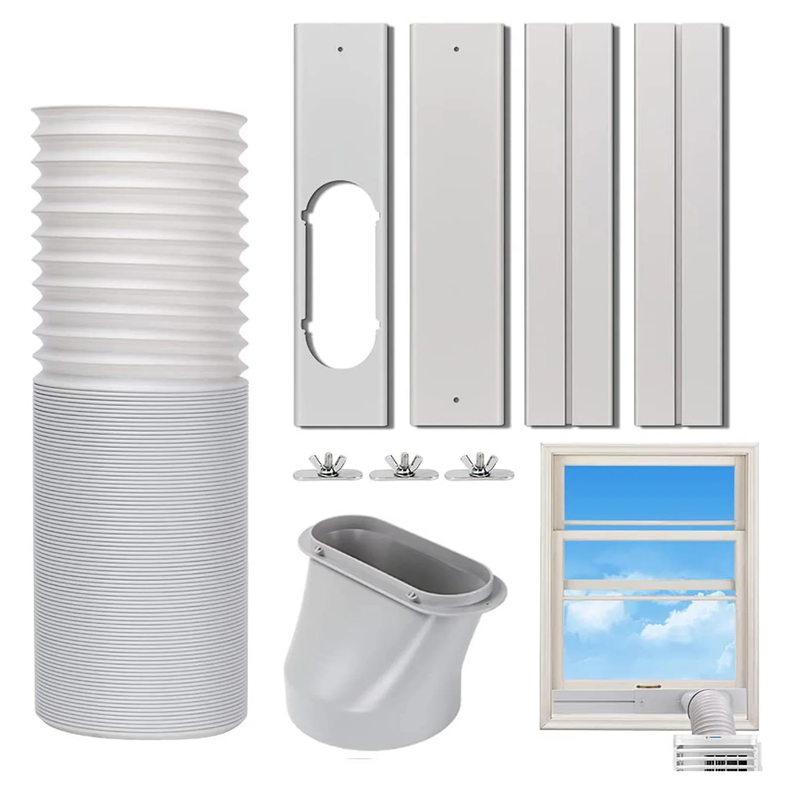 

Регулируемый оконный комплект для кондиционера, портативный мобильный адаптер для выхлопного шланга, подключение, для дома и офиса