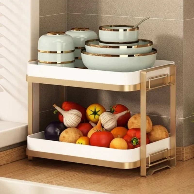 Factory Durable Kitchen Cup Storage Shelf Tea Cup Tea Glass Desktop Double Tray Household Drain Box