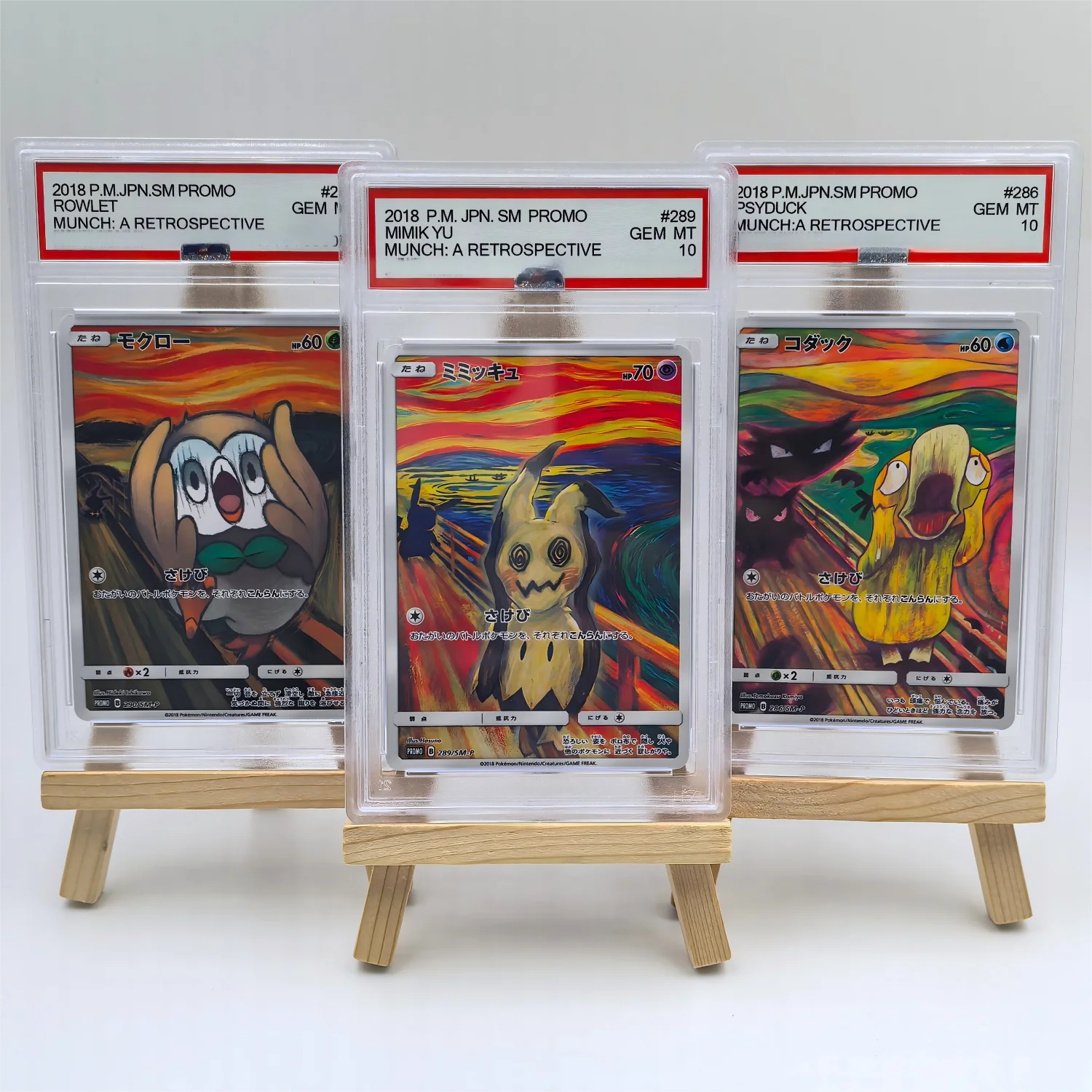 DIY Pokemon 2018 P.M.JPN.SM PROMO MIMIK YU ROWLET EEVEE Pikachu MUNCH: UN GEM RETROSPECTIVO MT Copia 10 Puntos de Grado Juego de Cartas Regalo