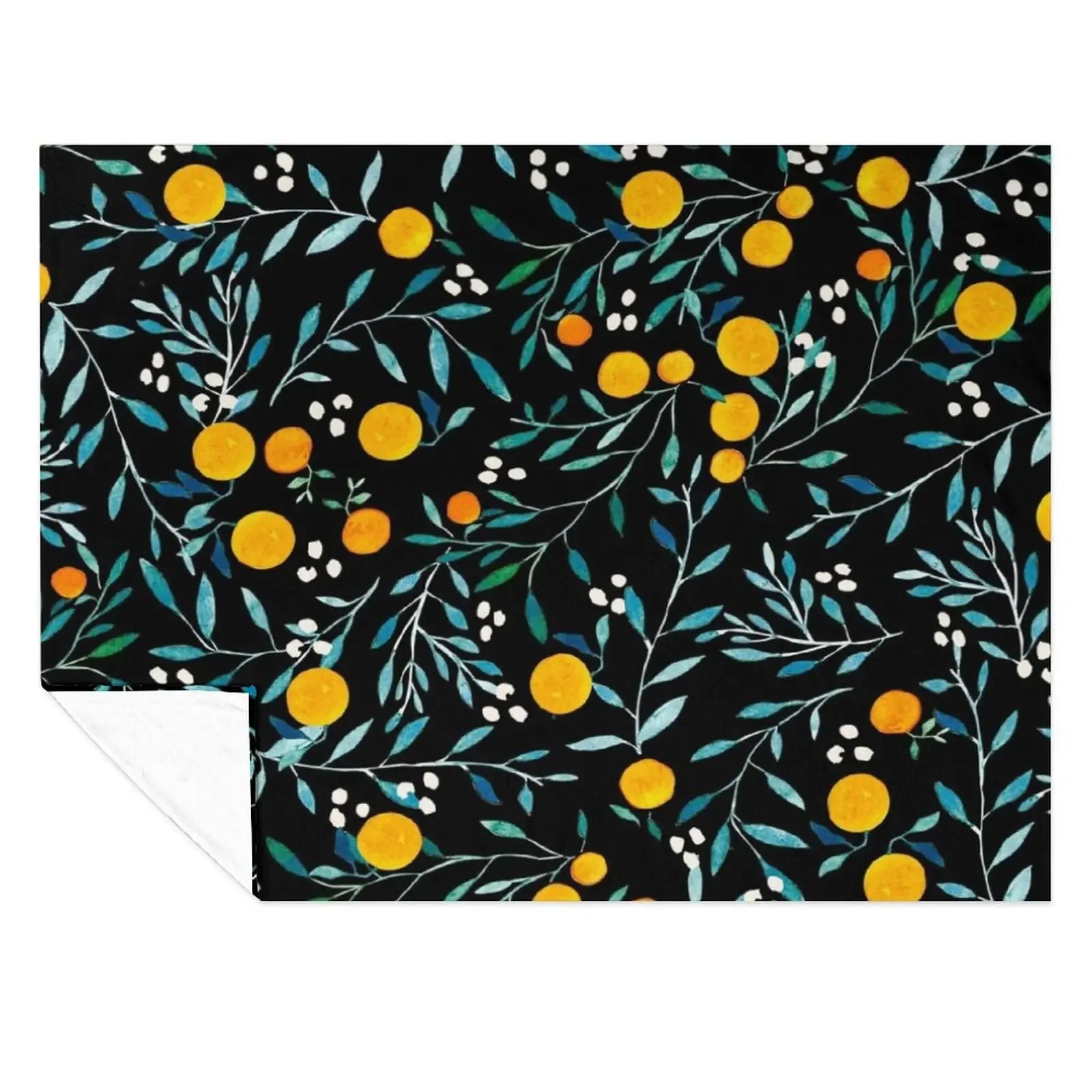 

Oranges on Black Throw Blanket Nap blankets and throws Summer Blankets For Bed Blankets