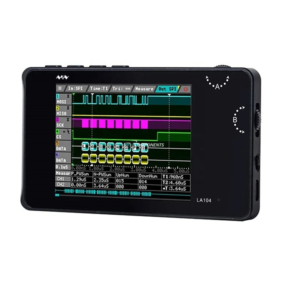 YYHC Mini DSO LA104 Digital Logic Analyzer 2.8 inch Screen 4 Channels Programmable 100MHz Max Sampling Rate Oscilloscope