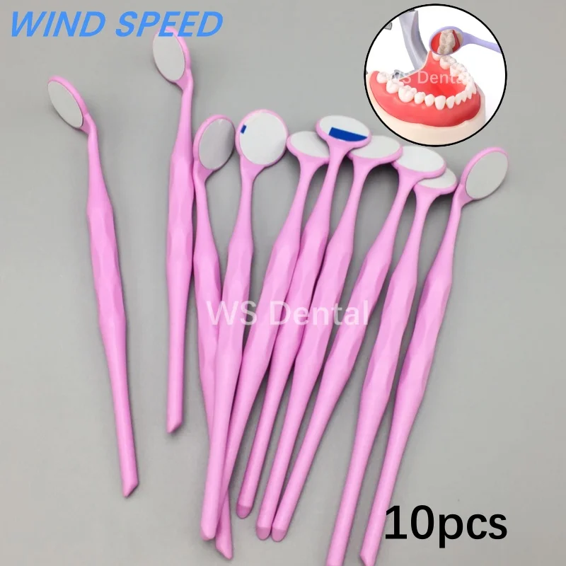 10pcs/Box Dental Double Sided Oral Examination Mirror Autoclavable Mouth Mirrors With Plastic Handle Dentistry Tool Accessories