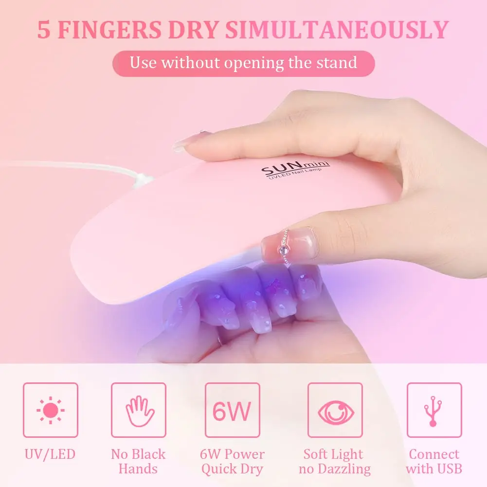 LED-Nagellampen für Gel Mini UV-Licht für Nägel Tragbare LED-Nagellampe Nageltrockner Gel-Lampe für Frauen und Mädchen Maniküre – Detail 5