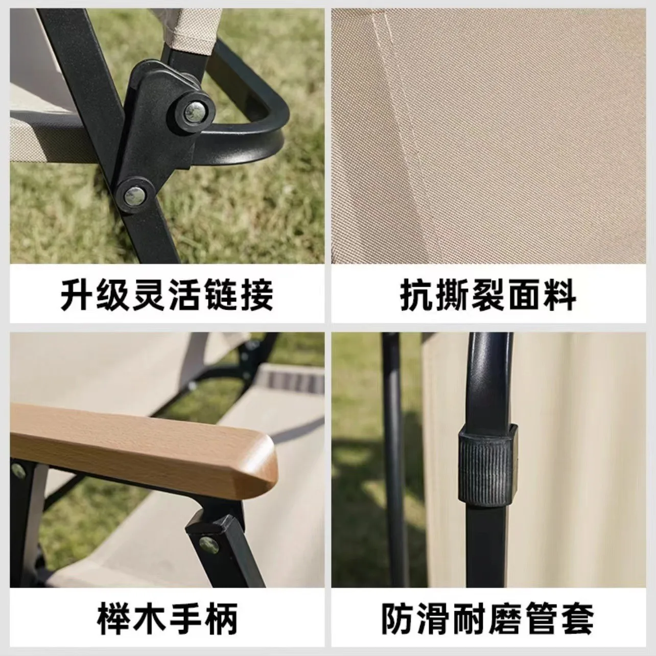 AOLIVIYA Camping Chair Beach Picnic Chair Outdoor Garden Sun Folding Aluminum Alloy Portable Table Kermit Stool