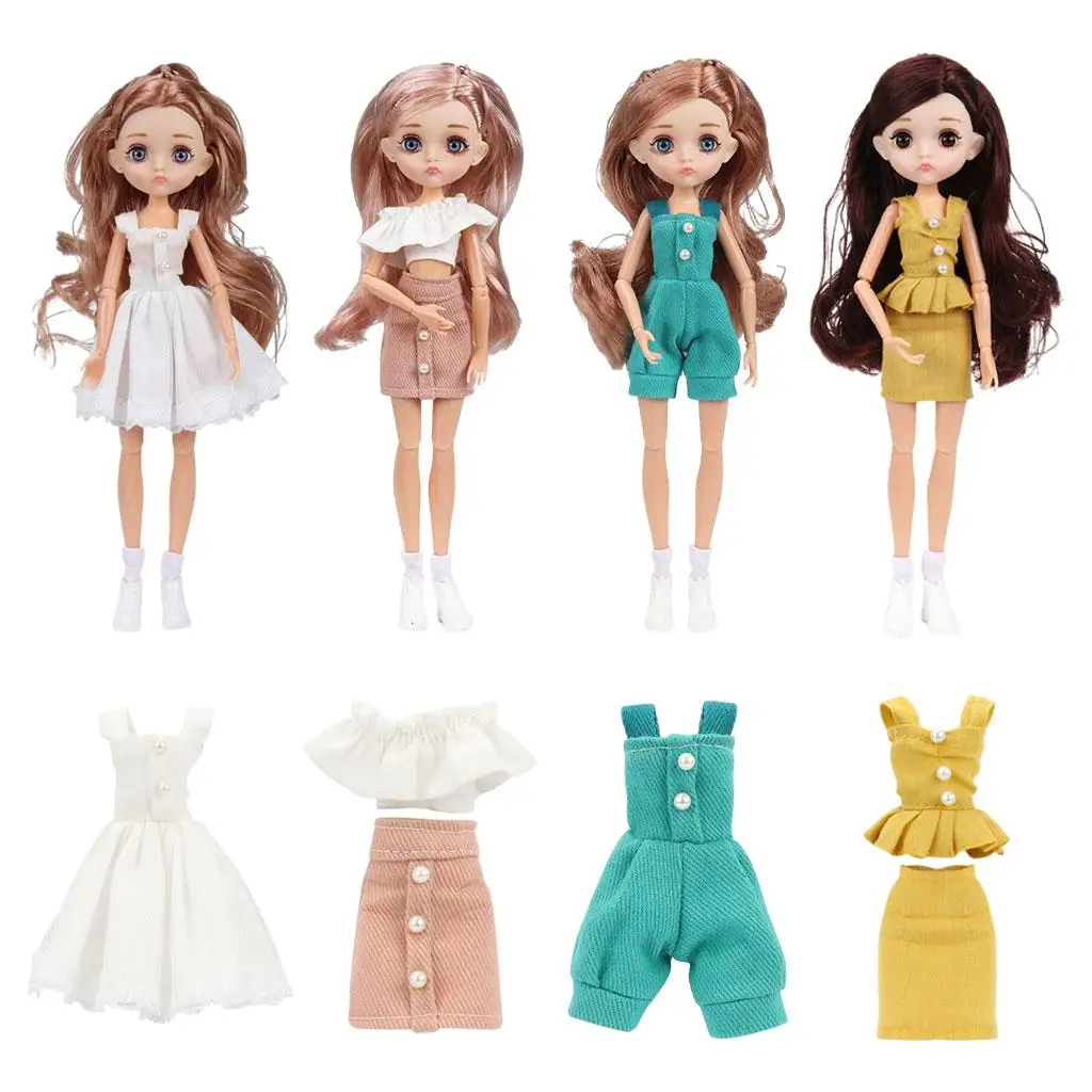 

1/6 Girl Doll Fashion Dress Doll Accessories Princess Dress DIY Toys Outfit Collection Cute Baby Doll for Girls Kids