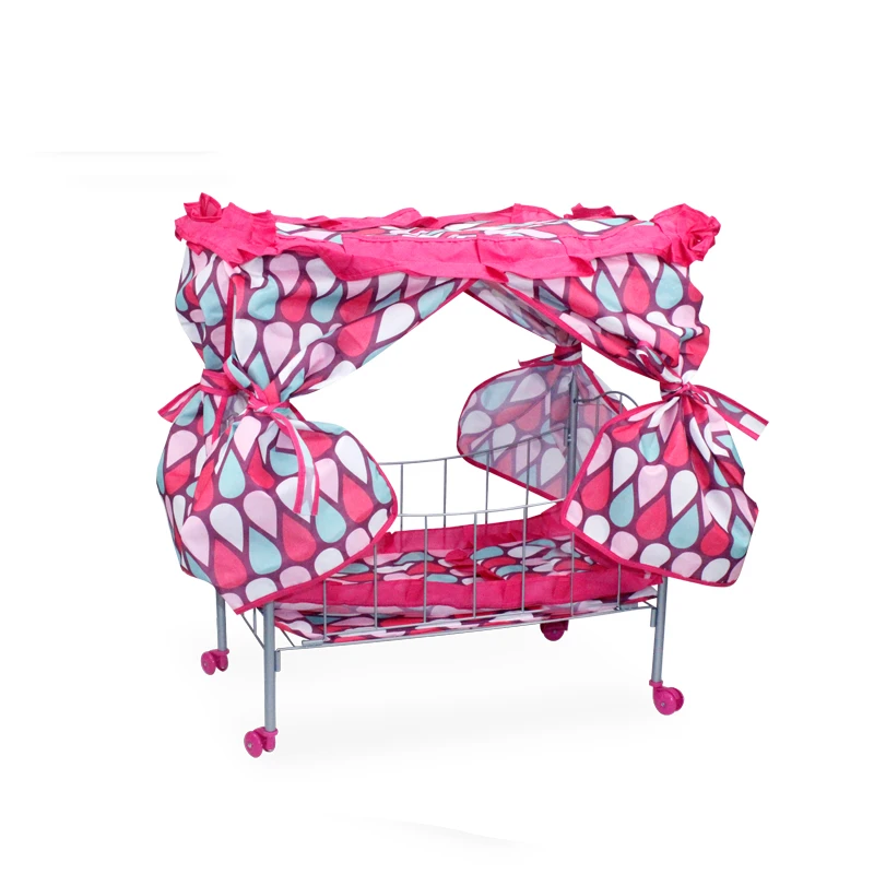 Fei li toys 2021 new fabric baby doll cradle for doll 12-18 inches Furniture Toys Set doll furniture