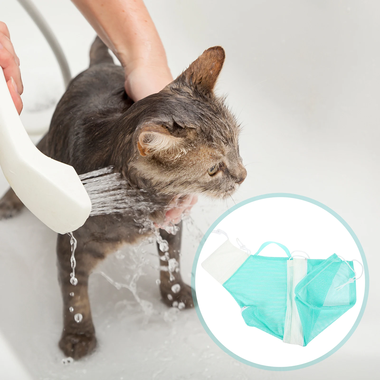 

Cat Bath Bag Anti-scratch Kitten Care Fixed Shower Multi-purpose Orange Pet Grooming Pouch Durable Comfortable Cat