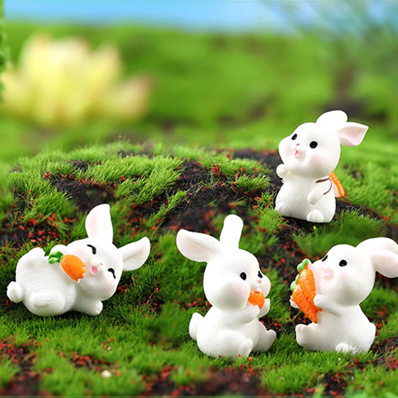 Easter Cute Rabbit Figurine Diy Landscape Home Kawaii Room Decor Miniature Fairy Garden Decoration Accessories Modern