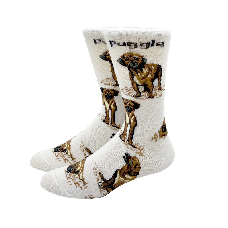 2023 New Harajuku Women Men Socks Cartoon Animal Pet Dog Husky Corgi Poodle Labrador Long Socks for Men White Socks Funny Socks