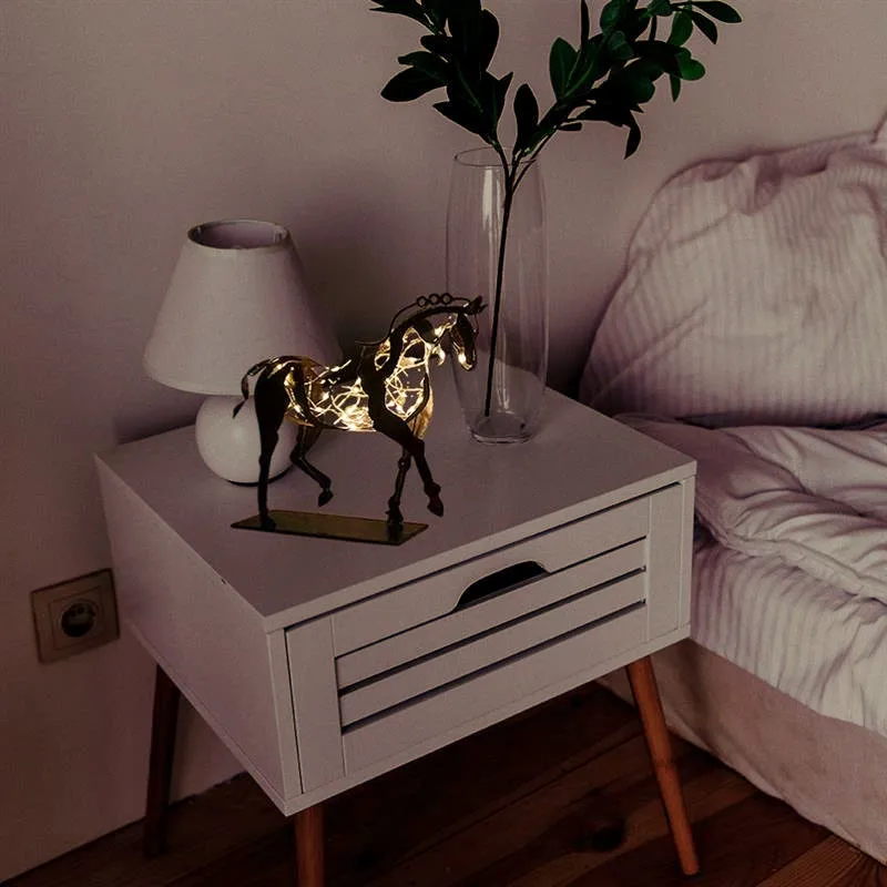 تمثال الحصان الدائمة ريفي مع ضوء LED ، الحرف اليدوية المعدنية ، نحت سطح المكتب ، الحرف اليدوية Adonis ثلاثية الأبعاد ، تمثال الزخرفية ، المنزل والمكتب #3