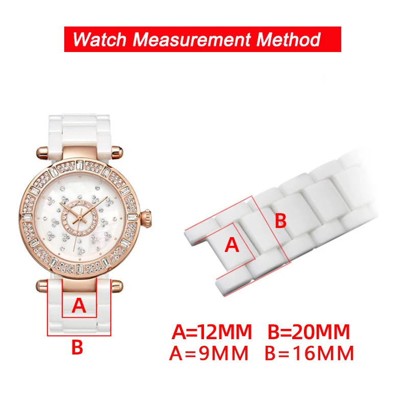 High Quality Black White Pearl Ceramic Watch Band For Mk Women\'s Bracelet MK6985 MK5896 MK5354 MK5774 Ceramic WatchStrap 20.12mm