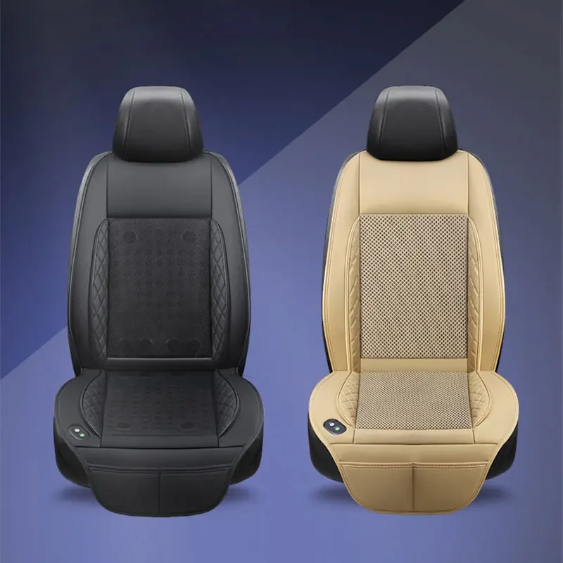 DC12/24V Car Summer Cool Air Seat Cushion Quick Blow Ventilation Refrigerated Seat Cover With Massagers Pat Mat