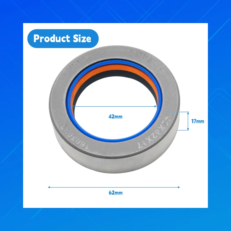 

DMHUI high-quality construction machinery oil seals, Size 42x62x17 mm, COMBI SF1 style, applicable to Corteco 12001890B.