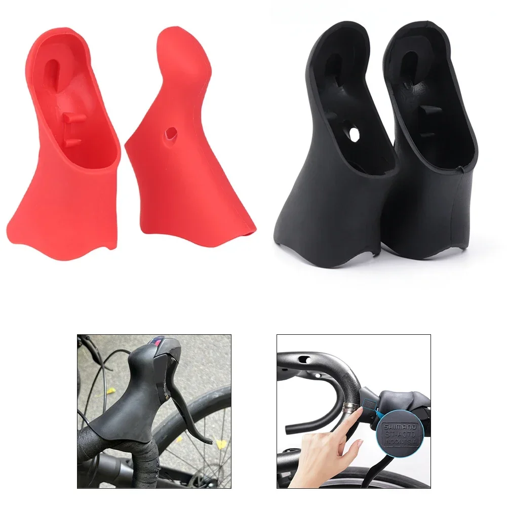 2x Silicone Road Bike Shifter Brake Lever Hoods For Shimano ST-070 Hand Lever Protective Cover Bicycle Shift Hood Cover Silicone