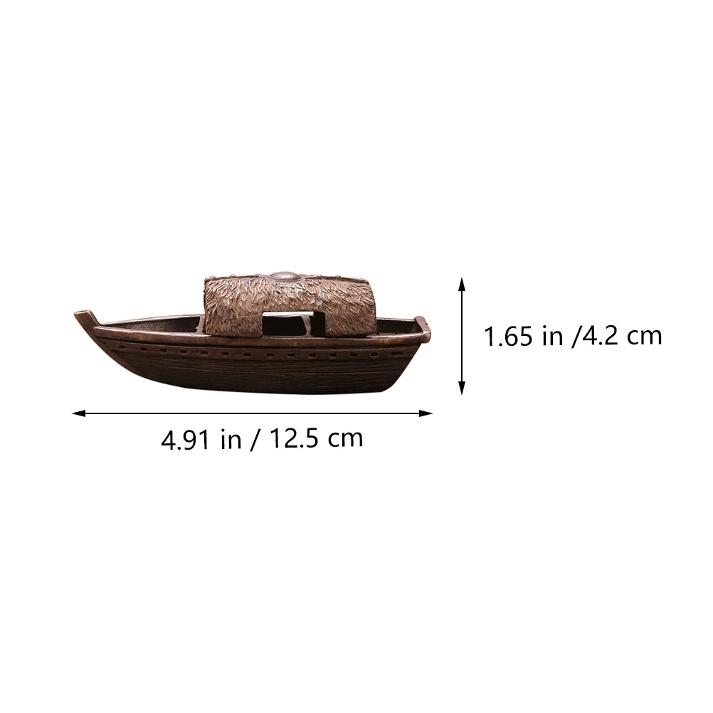 

1pc Copper Fishing Desktop Ornament Creative Handicraft Home Creative Fishing Boat Office Decoration Bronze Carving