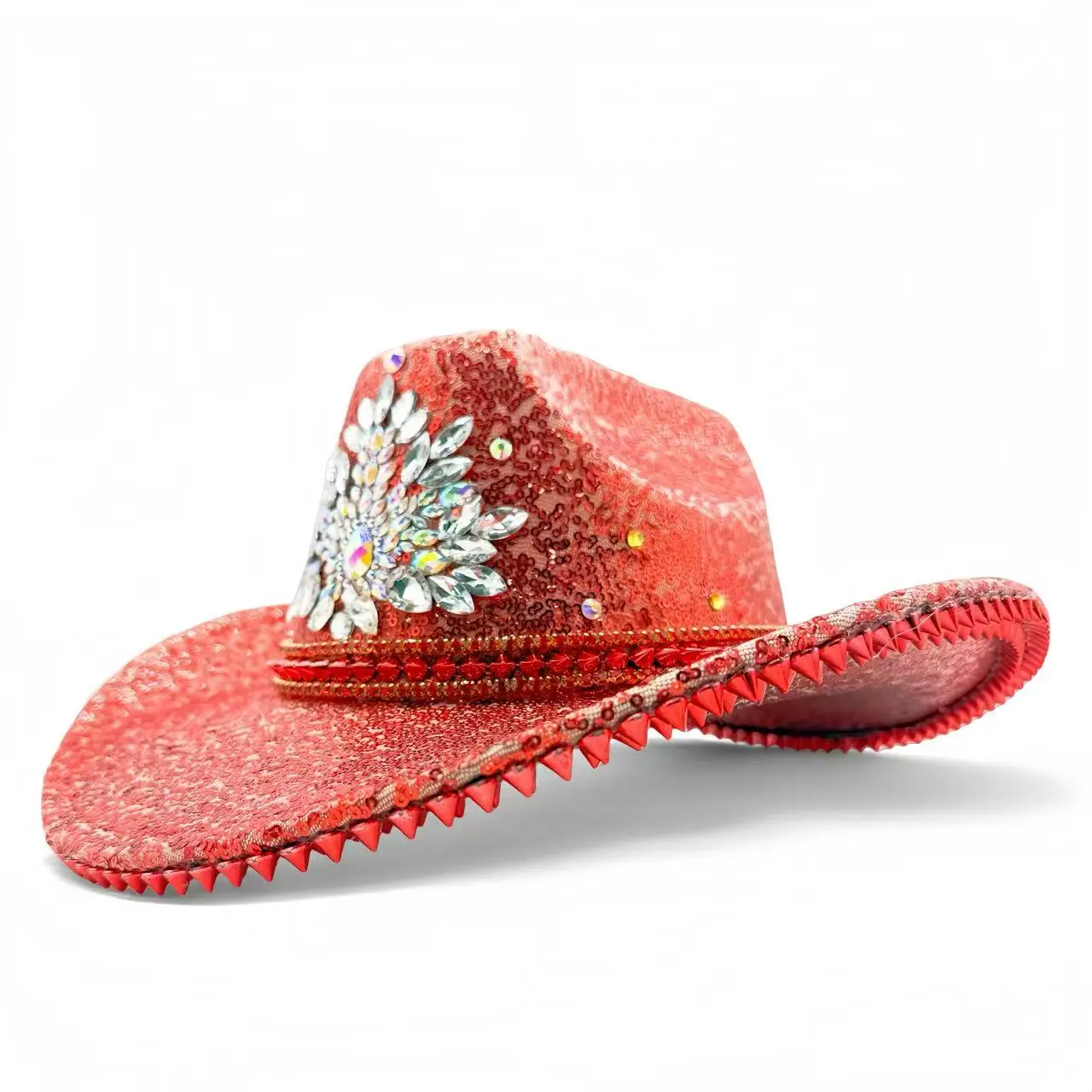 HongLuan Glitterkostuumhoed Volwassene & Cowboyhoeden Strass voor dames, Cowboy Cosplay Vrouwelijke accessoires & Cowgirl Cap