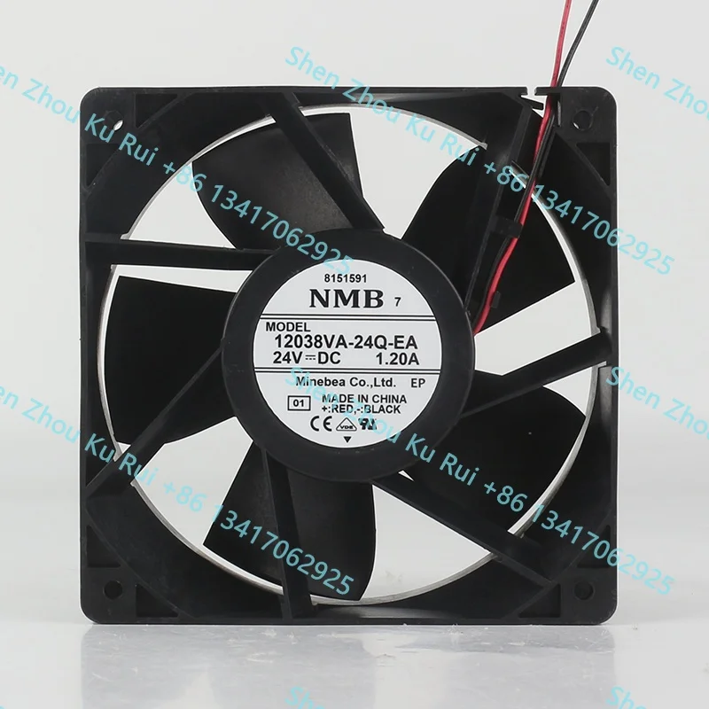 

New NMB 120X120X38MM dual ball 12CM 24V 1.20A frequency converter 12038 Two-wire 12038VA-24Q-EA cooling fan
