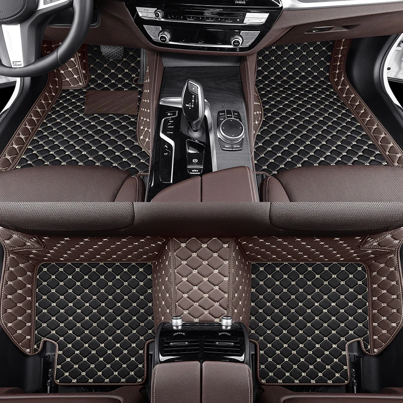 YUCKJU Custom Leather Car Mats For Renault All Models Captur logan Kadjar Trafic Scenic Armrest Megane Accessories Auto Carpet