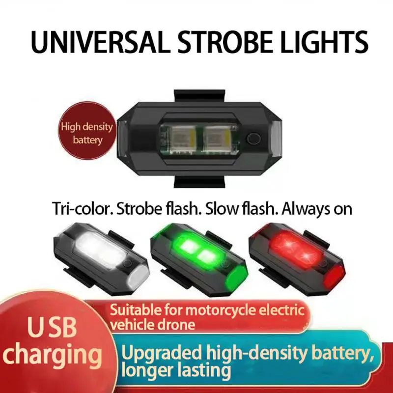 Motorcycle Lights Drone Strobe Light USB LED Anti-Collision Bike Aircraft Night Flying Mini Flashing Warning Signal Light