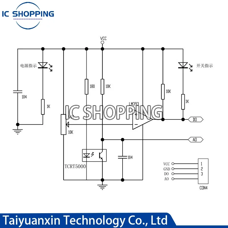 10PCS TCRT5000L Photoelectric Sensors Reflective Optical Sensor Transistor Output Infrared for Tracking and Obstacle Avoidance