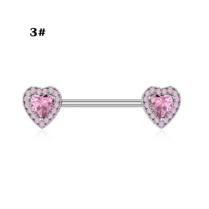 Stainless steel heart-shaped letter bell, milk ring, fashionable and sexy puncture and perforation jewelry