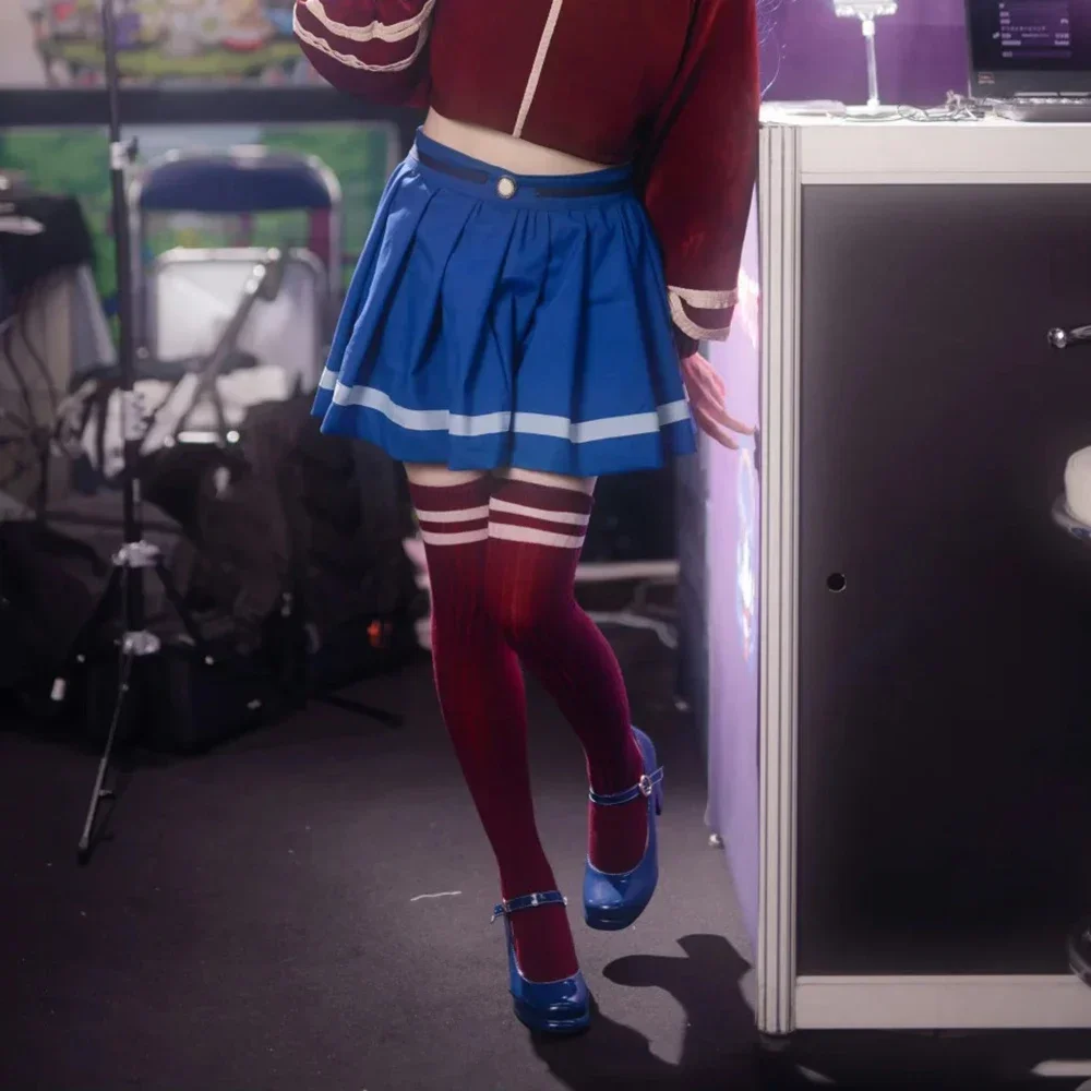 Nuovo Gioco MiSide Scarpe Cosplay Kafuu Chino Donne Lolita Blu Mary Jane Scarpe Tacchi Alti Stivali di Pelle Costume di Halloween Prop