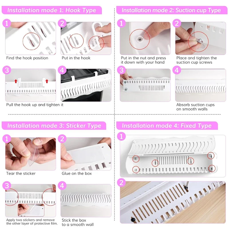 AA01-حامل وصلات الشعر لتصفيف الشعر، 4 أوضاع تركيب مع أداة، حامل وصلات الشعر مصمم للغسيل