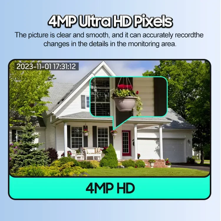 Solar Panel Wireless HD 4MP IP Smart WiFi Camera Kit With 10 Inch Wifi Connection PIR Human Detection Solar Ptz Camera