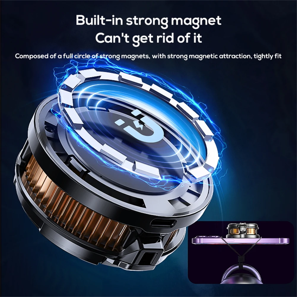 CX07 Mobile Phone Magnetic Radiator Cooling Fan Cell Phone Live Streaming Cooler 15W Semiconductor Radiator Game Accessories