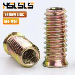 10/20pcs M4 M5 M6 M8 M10 Zinc Plated Steel Hexagon Socket Threaded Insert Nut Embedded E-Nut for Furniture Wood Bed Cabinet