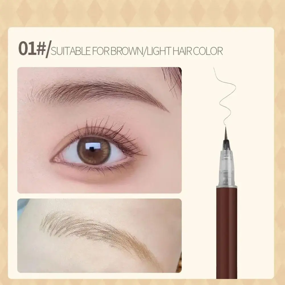 Biya Liquid Eyebrow ปากกา Altra บาง0.01มม.กันน้ำดินสอเขียนคิ้วเหงื่อและ Colorfast วาดง่ายสีน้ำตาลคิ้วสีเทา