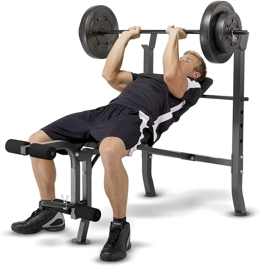 MD-2082W Diamond Elite MD Standard Bench with 100 lb. Weight Set