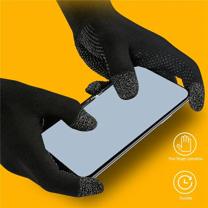 A86G NEW 2Pcs Game Gloves for Sweat Proof Non-Scratch Sensitive Press Screen Gaming Finger Thumb Sleeve Gloves