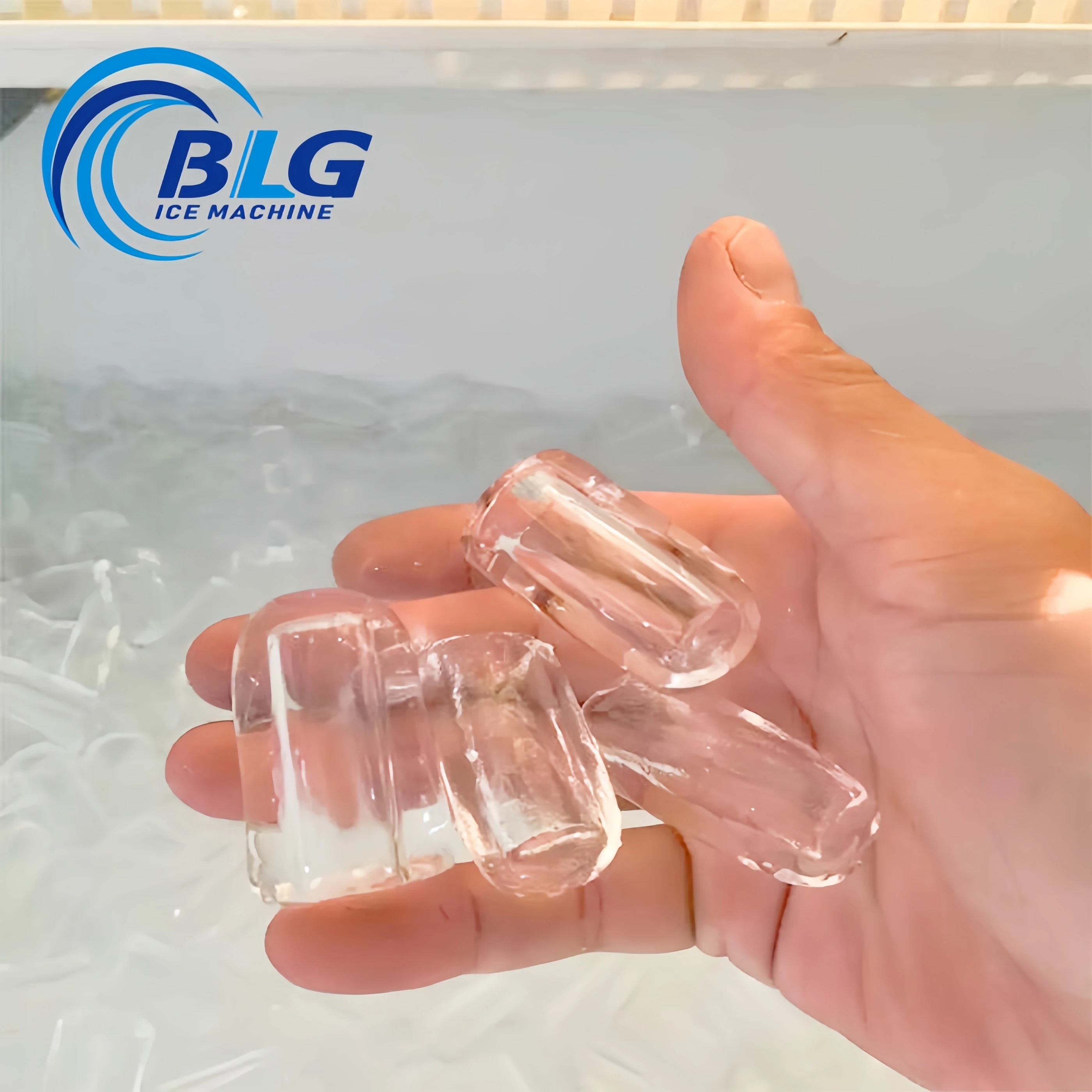 50kg 100kg Large Capacity Commercial Bullet Ice Maker High Efficiency Round Bullet Ice Production Equipment