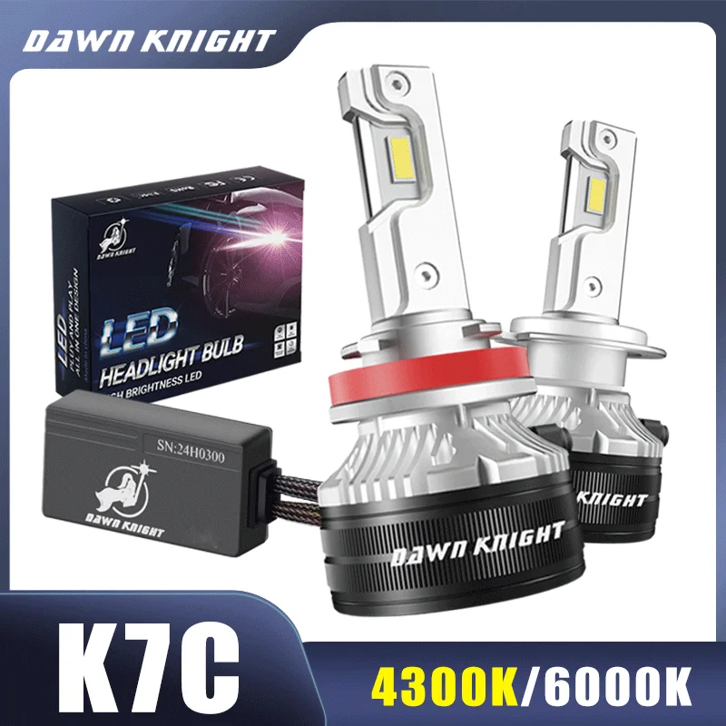 【セール中】DAWN KNIGHT K7C H11 H7 H4 LEDランプ 3銅管LEDライト 4300K 6000K 車用 H1 HB3 9005 HB4 9006 12V LEDヘッドライトバルブ