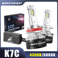 DAWN KNIGHT K7C H11 H7 H4 led Lamp 3 Copper Tube Led Lights 4300K 6000K For Car H1 HB3 9005 HB4 9006 12V Led Headlight Bulb
