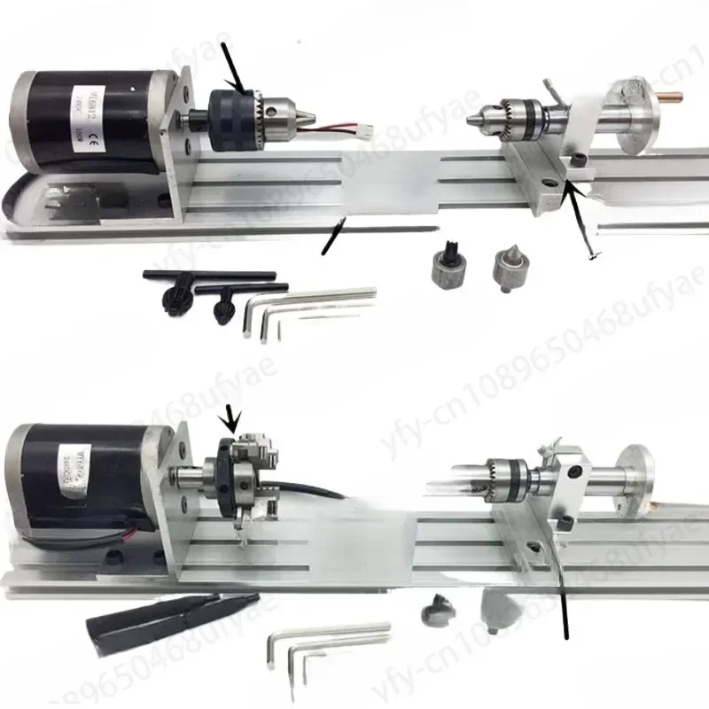 Multi-function Mini Lathe Grinding and Polishing Ball Bead Machine Mini DIY Four-jaw Chuck Woodworking Lathe B16 Collet