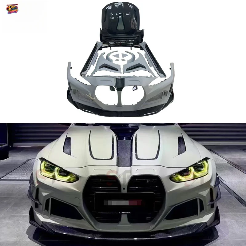 Suitable for BMW M3M4 G80 G82 carbon fiber IMP style body kit, front bumper, front spoiler, side skirts, fenders, and hood