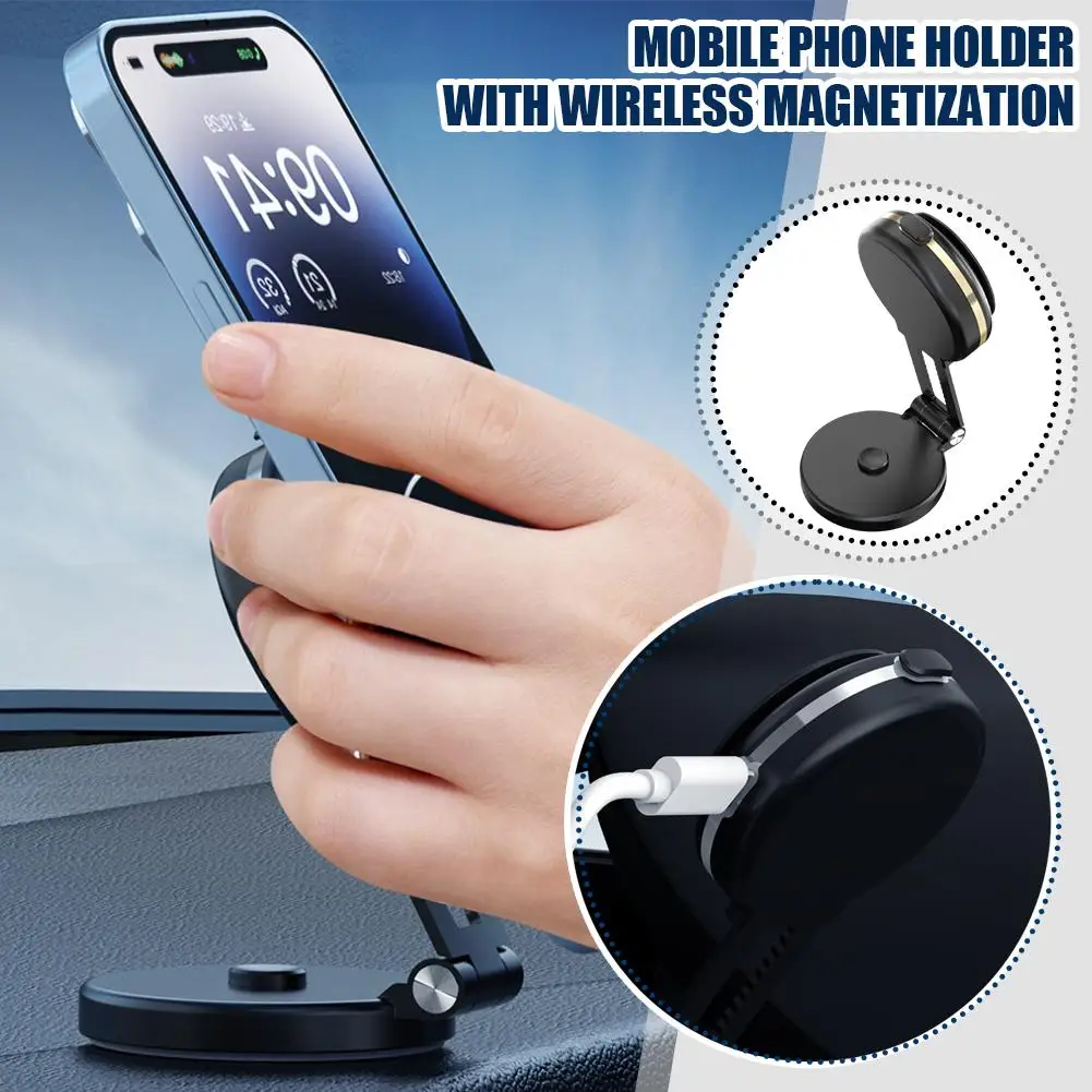 CZ07 Vacuum Adsorption Car Bracket Angle Adjustable Multi-functional Wireless Charging Mobile Phone Holder For Navigation K2S9