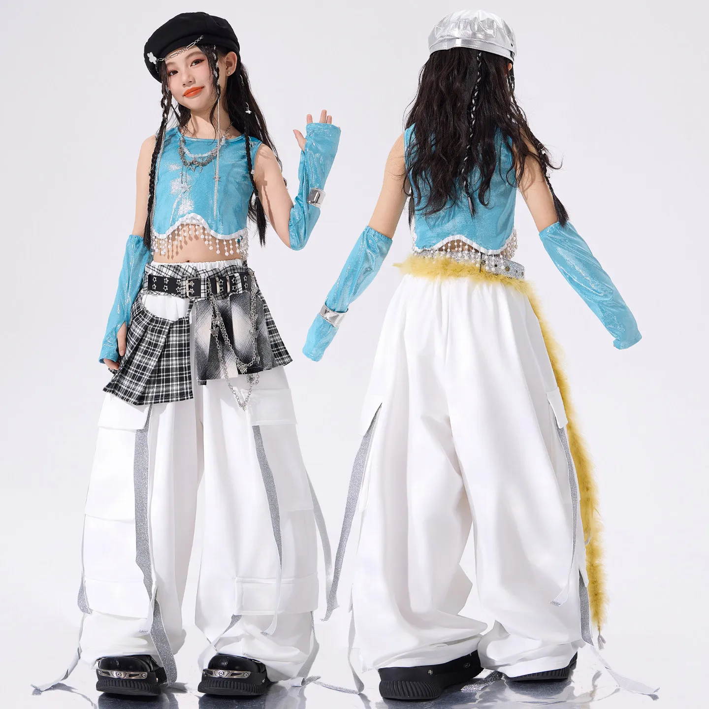 

Новые K-pop костюмы для девочек 2026 года: лазерный топ, джоггеры, комплект для джазовых и уличных танцев, одежда в стиле хип-хоп SL15330