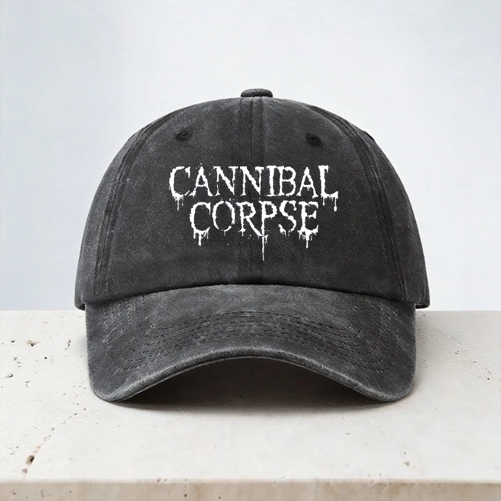 Cannibal Corpse Butchered at Birth Punk Rock Baseball Cap fashion Unisex Vintage Distressed Washed Denim Soft top Golf hats