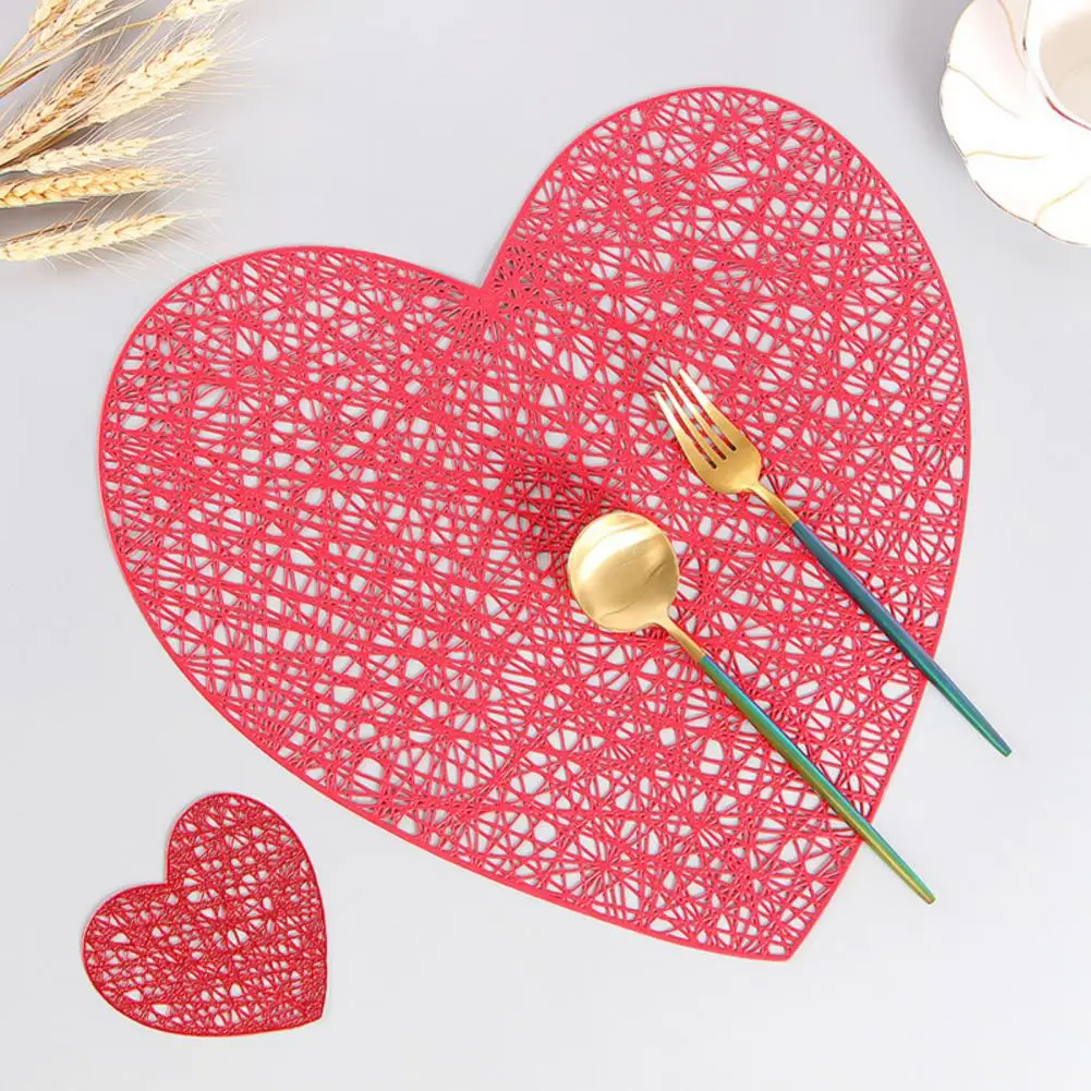 Cup Mat Fashion Heart Shaped Modern Bowl Pad Long Lasting Place Mat Modern Assorted Love Coaster for Dinning Table